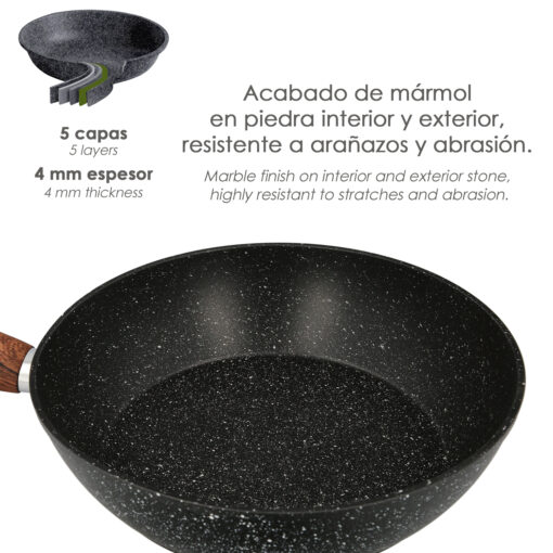 5 cm. Mango Engomado / 5 capas / Acabado Piedra / Apta Para Todo Tipo de Cocinas