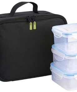 Bolsa Termica Con 4 Recipientes Hermeticos Plastico (2x800 ml + 2x400 ml.)