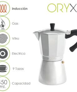 Cafetera Inducción Aluminio 9 Tazas (450 Ml.)