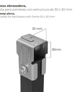 Juego Patas Somier Cuadradas (4 Unidades) Tubo 30x30 mm. Para Somier de 30x30 mm. Altura 25 cm.