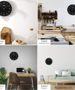 Reloj De Pared Ø 25 Cm Negro