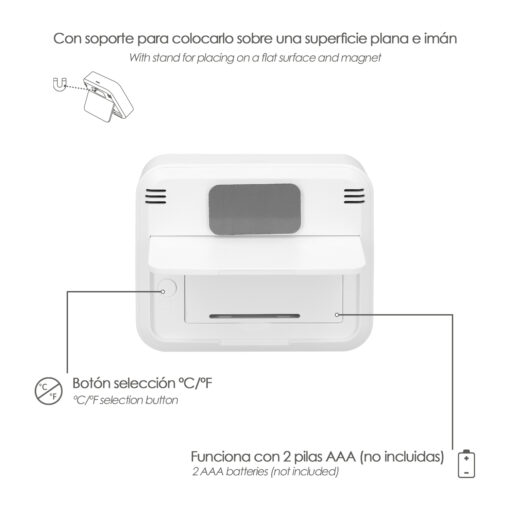 Termómetro Digital Higrómetro Interiores y Exteriores Minimo/Máximo Con Indicardor De Humedad