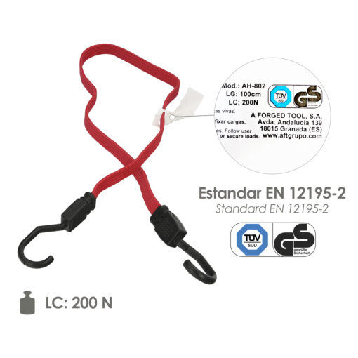 Capacidad Amarre 200 Newtons Gomas Elasticas