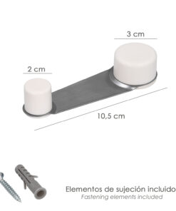 Tope Puerta Adhesivo con Retenedor Blanco