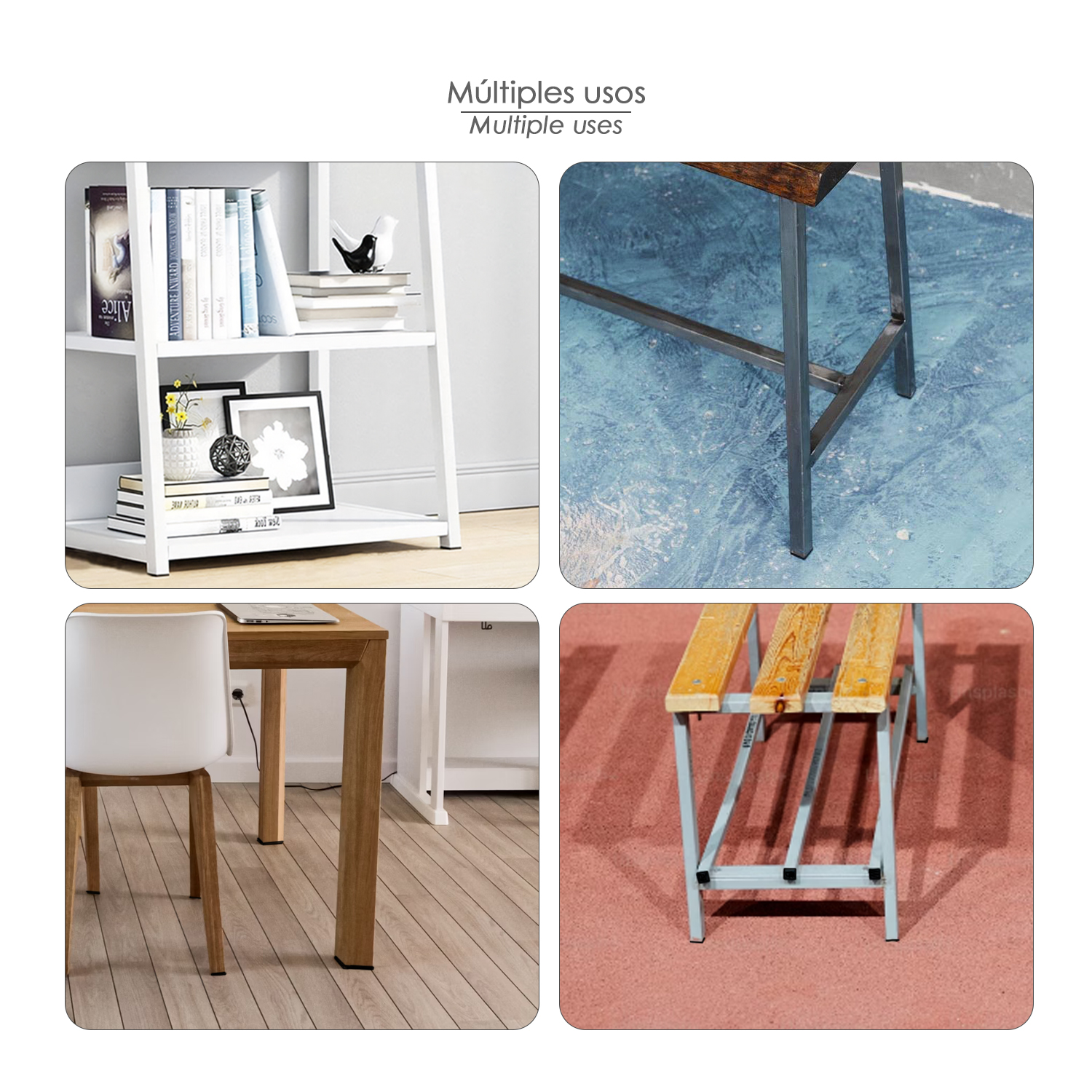 Contera Interior Plastico Cuadrada 40x40 mm. Color Negro. Bolsa 100 Unidades. Contera Mesa