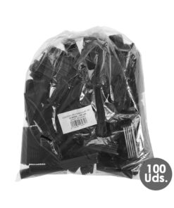 Contera Plástico Rectangular Interior. Color Negro 80x20 mm Bolsa 100 Unidades.