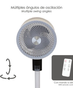 Ventilador Pie 40 Watt. 3 Velocidades Ø 25 cm. Con Mando