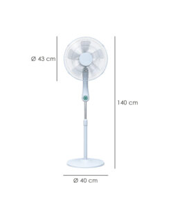 Ventilador Suelo Silencioso Con Mando. Ø 43 cm. Altura 140cm. 55 watt. 55 watt. Ventilador programable. Ventilador oscilante.