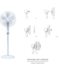 Ventilador Suelo Silencioso Con Mando. Ø 43 cm. Altura 140cm. 55 watt. 55 watt. Ventilador programable. Ventilador oscilante.