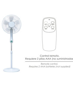 Ventilador Suelo Silencioso Con Mando. Ø 43 cm. Altura 140cm. 55 watt. 55 watt. Ventilador programable. Ventilador oscilante.