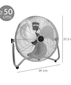 Ventilador Suelo Cromado 120 Watt Ø50 cm.