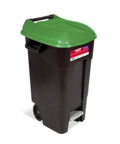 Cubo Residuos 120 L Con Pedal Tapa Verde