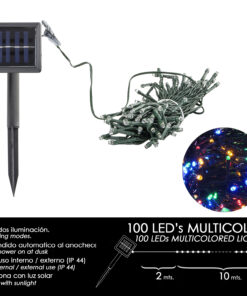 Luces Navidad Solar 100 Leds Multicolor Interior / Exterior (IP44)