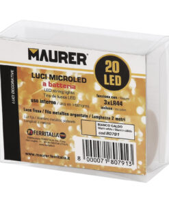 Luces Navidad Guirnalda Led con Tapon 20 Microled Blanco Calido IP20. A Pilas 3 LR44 (Si Incluidas)