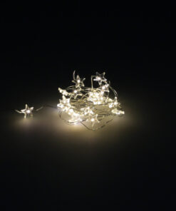 Guirnalda Luces Navidad Estrellas 20 Leds Color Blanco Calido.Luz navidad interiores y exteriores IP44 A Pilas 3AA (No Incluida)