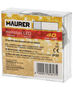 Guirnalda Luces Navidad Microled 40 Leds Color Blanco Calido. Luz navidad interiores IP20 A Pilas (3 AA No Incluidas)