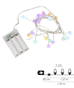 Expositor 24 Cajas De Luces Navidad A Pilas 20 Leds Multicolor / Luz Blanco Calido