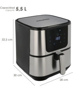 Freidora Sin Aceite 1800 W. Capacidad 5.5 litros. Air Fryer 7 Programas Freidora Aire Caliente