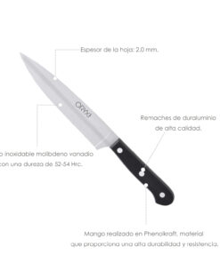 Cuchillo Grenoble Verduras Hoja Acero Inoxidable 15 cm. Negro