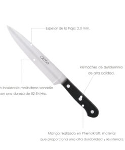Cuchillo Grenoble Cocina Hoja Acero Inoxidable 17 cm. Negro