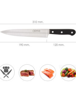 Cuchillo Grenoble Cocinero / Chef Hoja Acero Inoxidable 20 cm. Negro