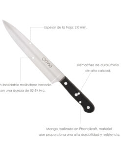 Cuchillo Grenoble Cocinero / Chef Hoja Acero Inoxidable 20 cm. Negro