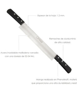 Cuchillo Grenoble Quesero 2 Mangos Hoja Acero Inoxidable 25 cm. Negro