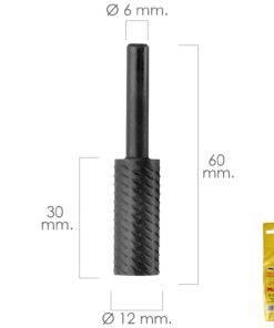 Fresa Rotativa Para Metal Cilindrica Ø 12 mm. Para Taladro / Fresadora
