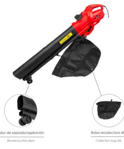 Aspirador Soplador Electrico De Hojas Jardín 3.000 Watt. Velocidad Aire: 250 Km/h. Aspirador / Soplador / Triturador Des Hojas