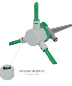 Aspersor Plástico 3 Brazos Con Pincho Con Regulador de Presión.