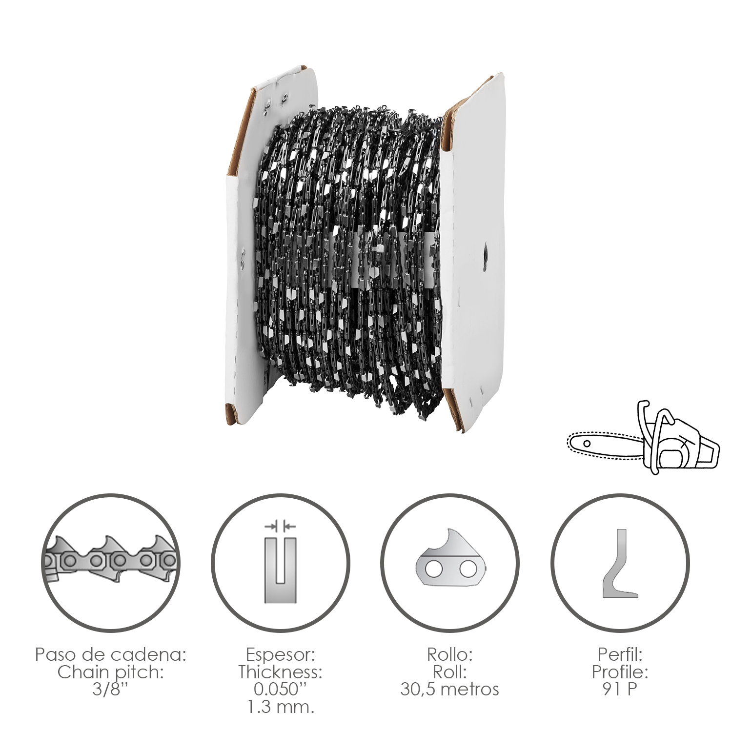 Cadena Motosierra 3/8" / 0.050" 1