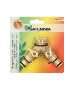 Adaptador Manguera Laton 2 tomas para Grifo 3/4