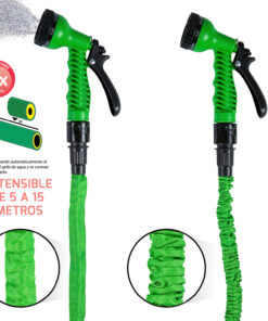 Manguera Extensible Riego 5 a 15 Metros Con Pistola De 7 Posiciones