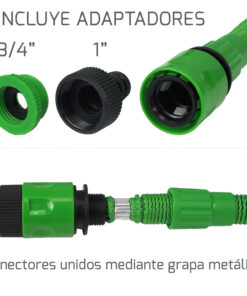 Manguera Extensible Riego Compacto 5 A 15 Metros Con Pistola 7 Posiciones