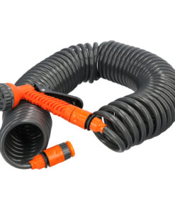 Manguera  Extensible Autoenroscable Espiral 15 Metros Con Pistola y Conectores