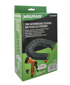 Manguera  Extensible Autoenroscable Espiral 15 Metros Con Pistola y Conectores