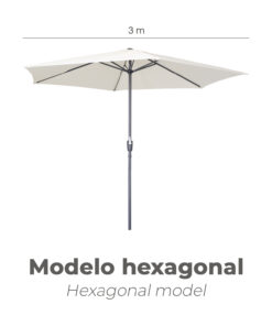 Sombrilla De Jardin Hexagonal 3 Metros