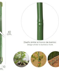 Tutor Varilla Bambú Plastificado Ø  8  - 10 mm. x  60 cm. (Paquete 10 Unidades)