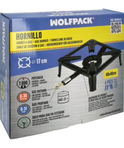 Hornillo Gas 4 Pies 40x40 cm. Potencia 7.000 Watts.