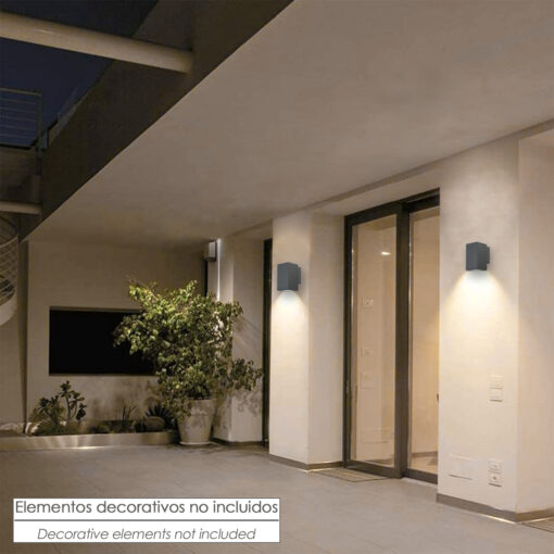 Lampara Aplique Exterior Gu10 IP65 Color Antracita Aplique Pared