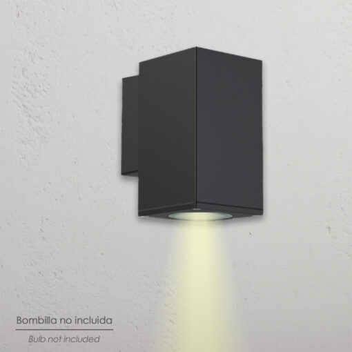 Lampara Aplique Doble GU10 IP65 Negro