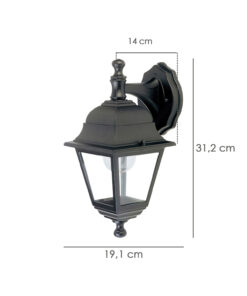 Farol Jardin Soporte Alto Negro.