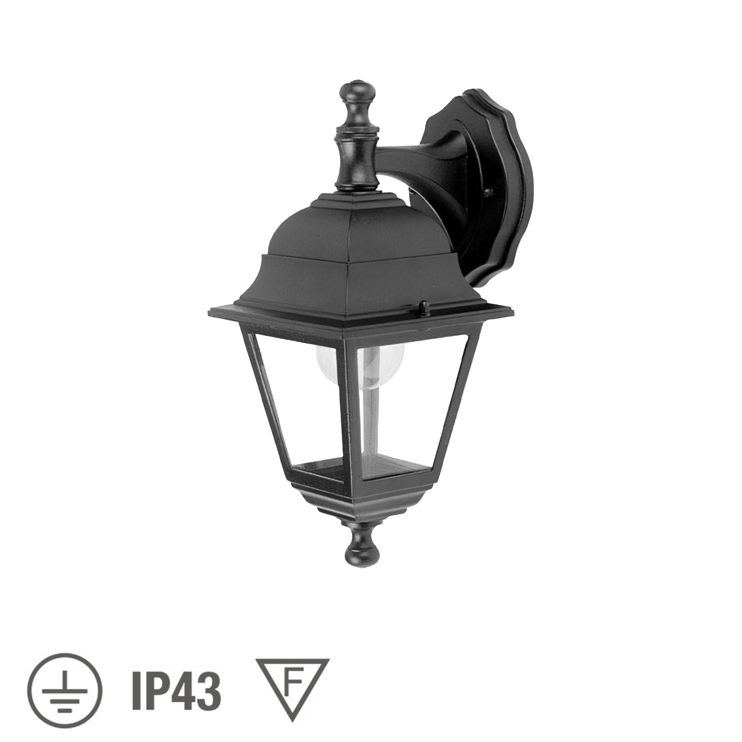 Farol Jardin Soporte Alto Negro.