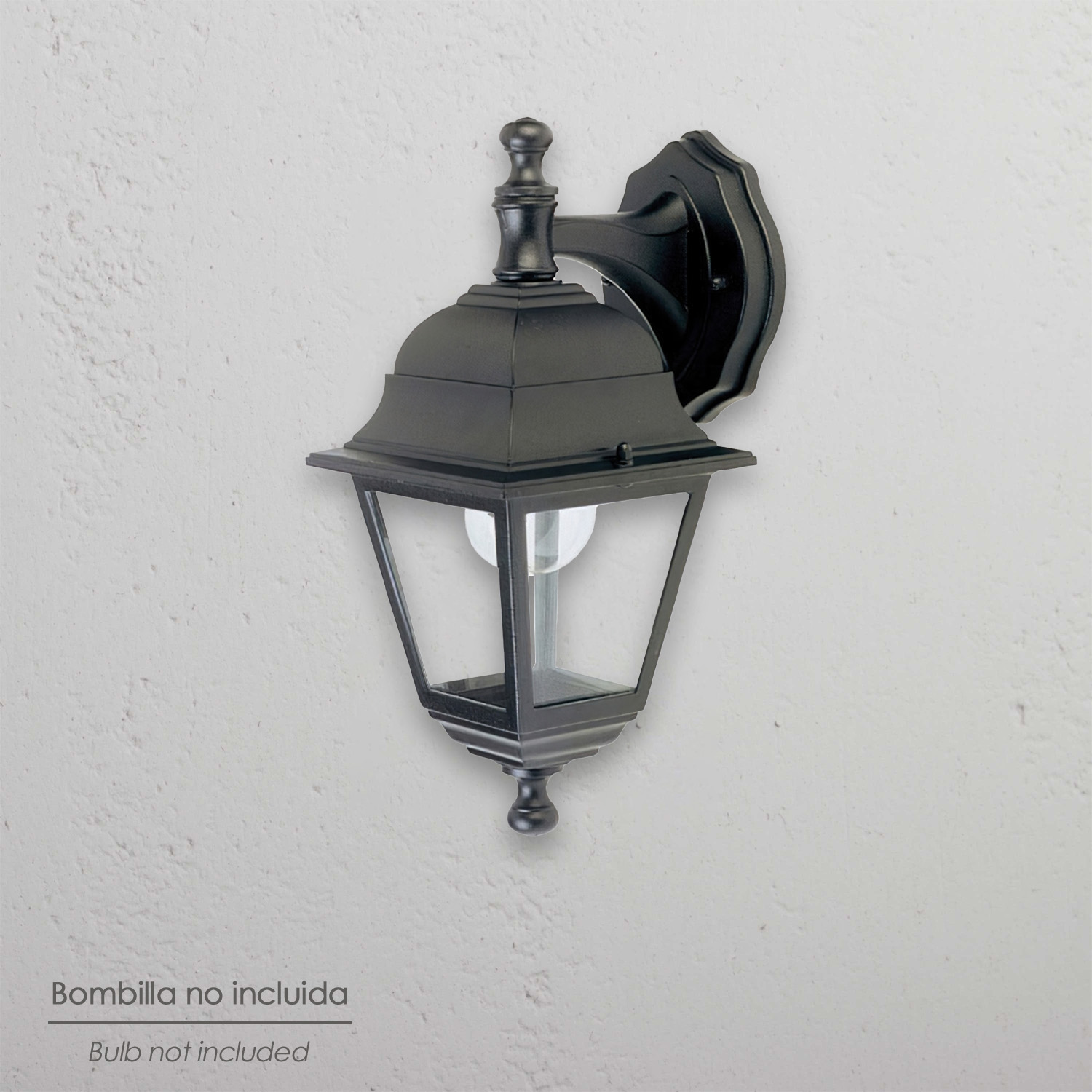 Farol Jardin Soporte Alto Negro.