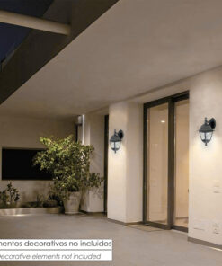 Farol Jardin Soporte Alto Negro.