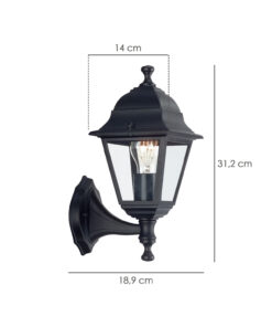 Farol Jardin Soporte Bajo Negro.