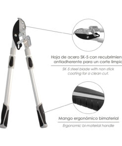 Tijeras Podar 2 Manos Yunque. Telescopica de 68 a 95 cm. Mango Aluminio Multiplicador Fuerza