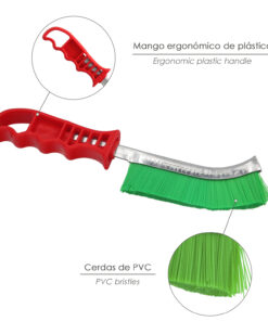 Cepillo Manual P.V.C. Mango De Plástico Rojo Multifuncional Resistente y Duradero