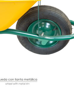 Carretilla Obra Amarilla Metálica Desmontada