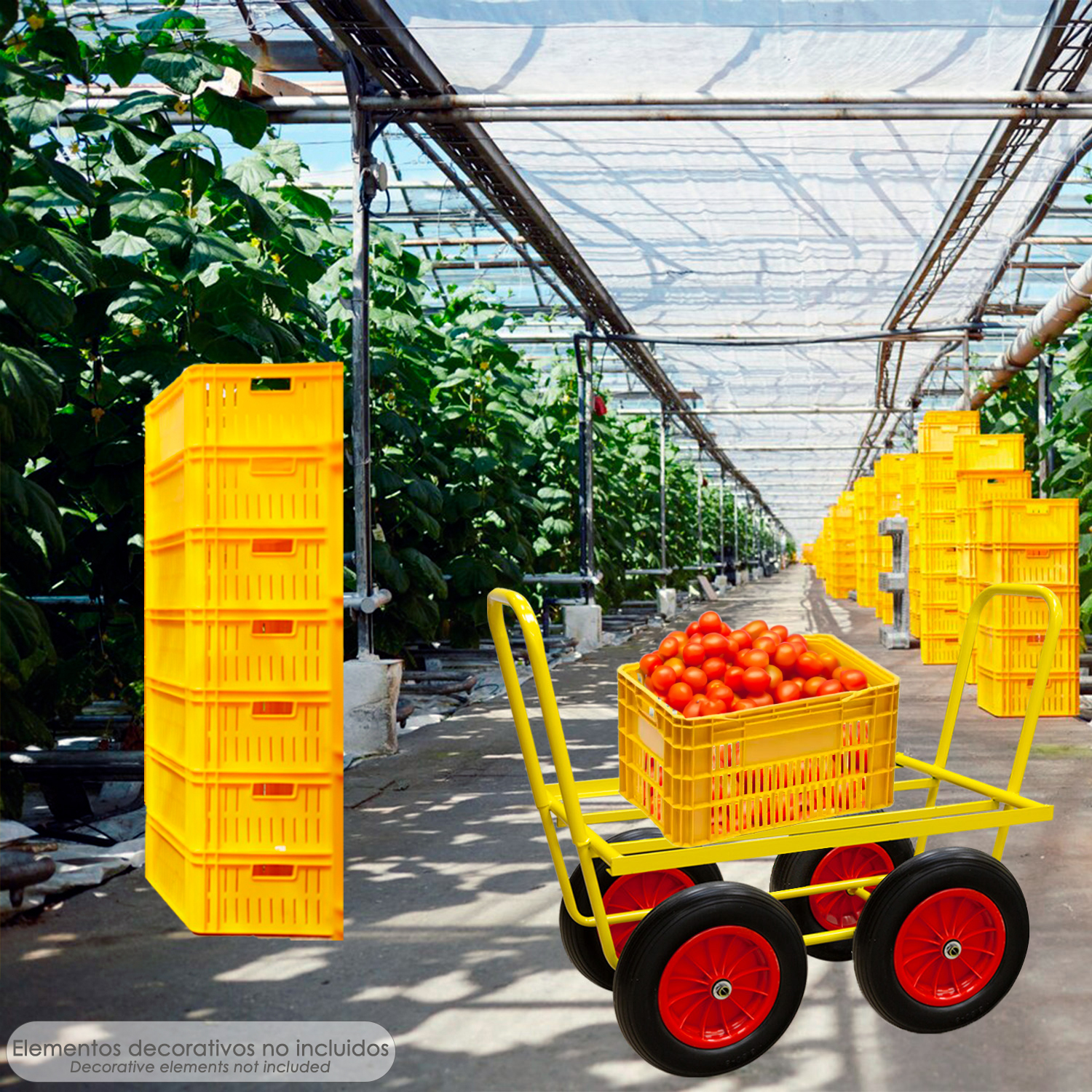 Carretilla Invernadero Sin Ruedas, Carretilla Invernadero, Carro Recoleccion Invernadero, Carro Invernadero, - Imagen 5
